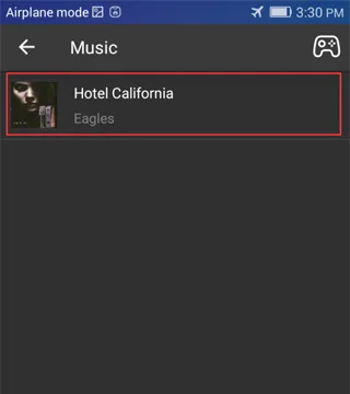 Den synkroniserede musikmappe vist i Enjox Remote-appen på Android (trin 3)